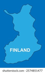 blue map of finland vector illustration