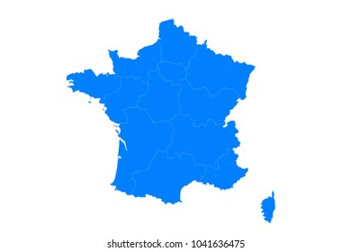 Blue map of france