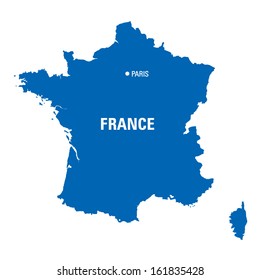 blue map of France