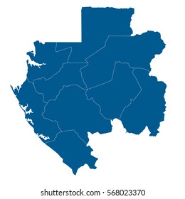 Blue map of gabon