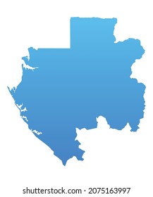 Blue map of Gabon.Vector illustration for infographic and marketing projects.