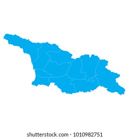 Blue map of Georgia