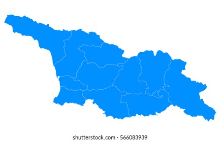 Blue map of georgia