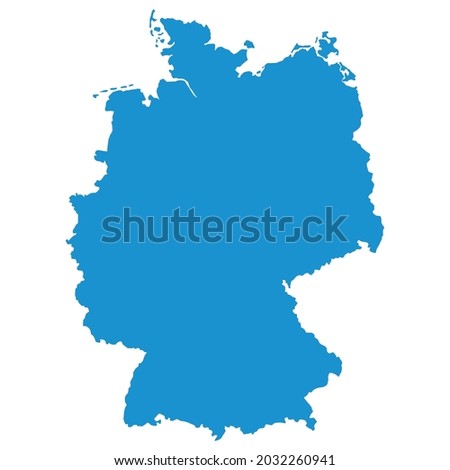 blue map of Germany vector illustration isolated on white background