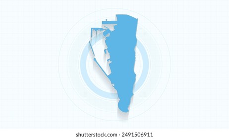 Blue Map of Gibraltar, Gibraltar map with borders of the states, country high detailed illustration map.
