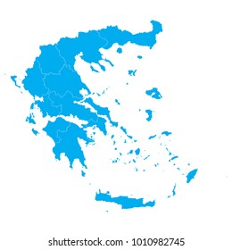 Blue map of Greece