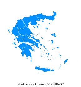 Blue map of Greece