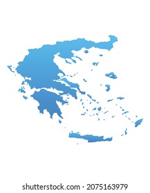 Mapa azul de Grecia.Ilustración vectorial para proyectos de infografía y marketing.