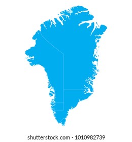 Blue map of Greenland