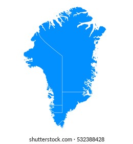 Blue map of Greenland