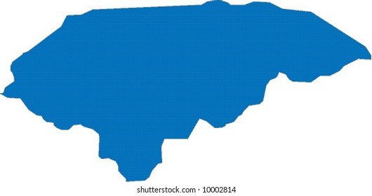 Blue map of Honduras