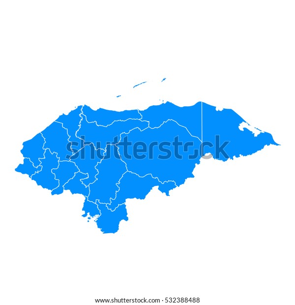 Blue Map Honduras Stock Vector (Royalty Free) 532388488 | Shutterstock