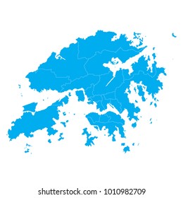 Blue map of Hong Kong