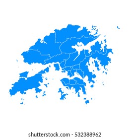 Blue map of Hong Kong