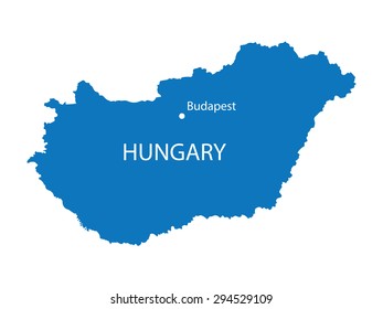 blue map of Hungary