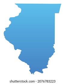 Blue map of Illinois.Vector illustration for infographic and marketing projects.