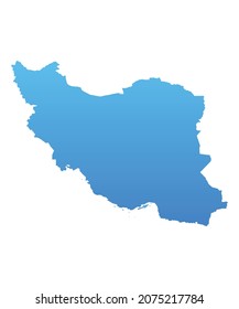 Mapa azul de Irán.Ilustración vectorial para proyectos de infografía y marketing.