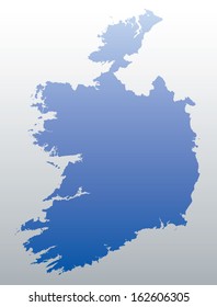 blue map of Ireland