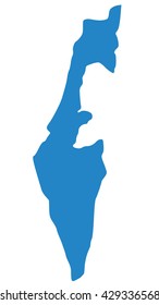 blue map of Israel 