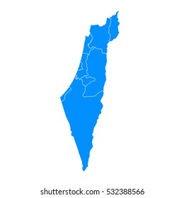 Blue map of Israel