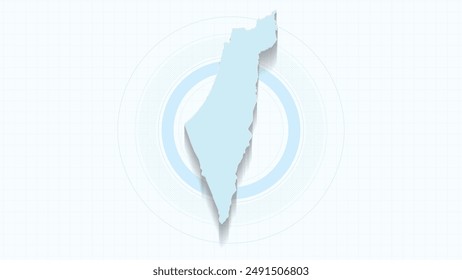 Blue Map of Israel, Israel map with borders of the states, country high detailed illustration map.