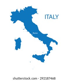 blue map of Italy 