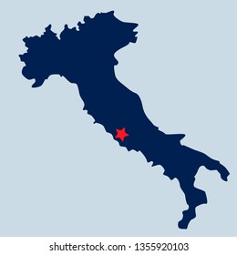 Blue map of Italy for your design, concept Illustration. High detailed map of Italy isolated on pastel background. For web site design map logo, app, ui, travel.