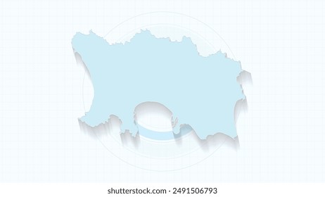 Blue Map of Jersey, Jersey map with borders of the states, country high detailed illustration map.