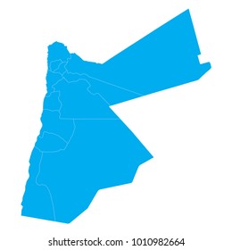 Blue map of Jordan