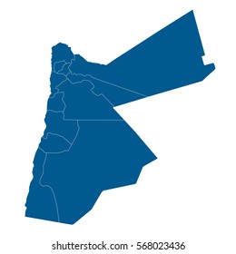 blue map of Jordan