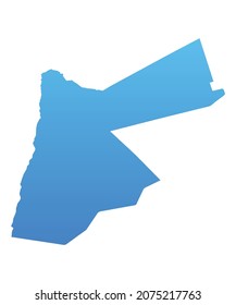 Blue Map of Jordan.Vector Illustration für Infografik- und Marketingprojekte.