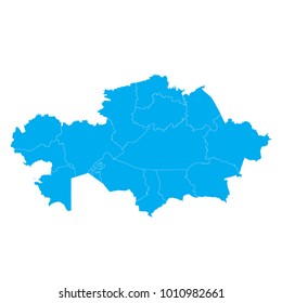 Blue map of Kazakhstan