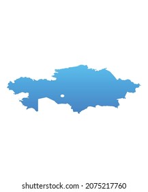 Blue map of Kazakhstan.Vector illustration for infographic and marketing projects.