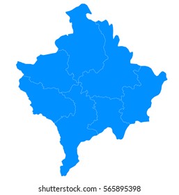 Blue map of kosovo