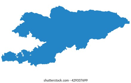 blue map of Kyrgyzstan