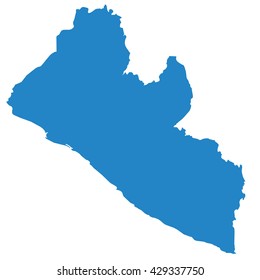 blue map of Liberia