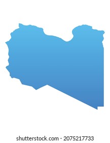 Blue map of Libya.Vector illustration for infographic and marketing projects.