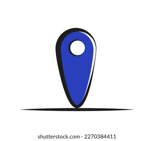 blue map location icon on a white background.