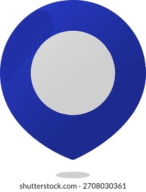 Elemento de design de vetor simples de gradiente do ícone do pino de localização do mapa azul 