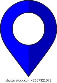 blaues Kartenstandortsymbol einzeln auf weißem Hintergrund. Pin Point Icon. gps-Standortsymbol. Symbolposition