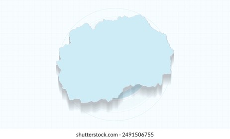 Blue Map of Macedonia, Macedonia map with borders of the states, country high detailed illustration map.