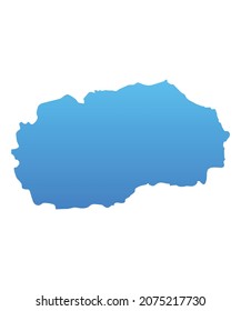 Blue map of Macedonia.Vector illustration for infographic and marketing projects.