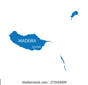 blue map of Madeira