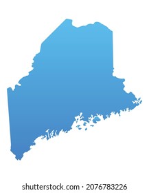 Blue map of Maine.Vector illustration for infographic and marketing projects.