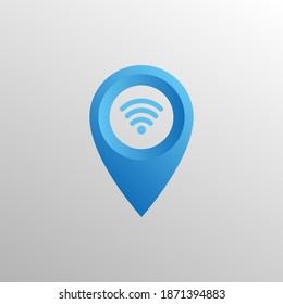Blue map markers on white background. Ideal for marking a location on a map, app or website