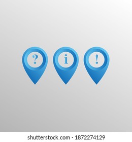 Blue map markers on white background. Ideal for marking a location on a map, app or website
