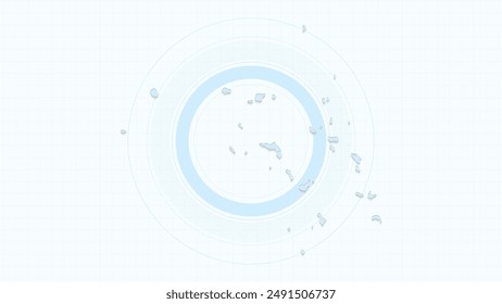 Blue Map of Marshall Islands, Marshall Islands map with borders of the states, country high detailed illustration map.