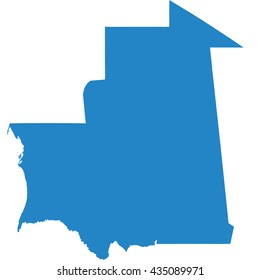 blue map of Mauritania