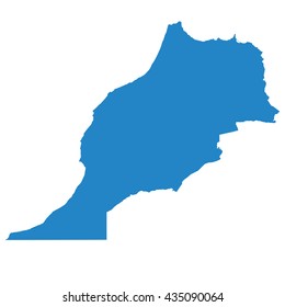 blue map of Morocco