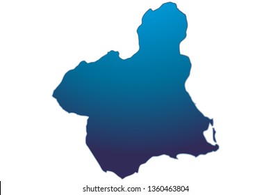 Blue map of Murcia.